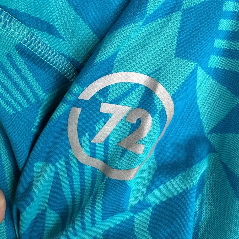 Nike Womens Dri-FIT‎ Running Half-Zip Pullover Teal Geometric Shard Size M